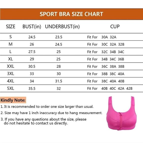 shekini Women Sports Bra Medium Impact Support Zipper Front Closure removable - Picture 6 of 8